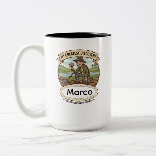 Tasse 2 Couleurs Personalized Gold Hunter Gift - Custom Name Metal  (Gauche)