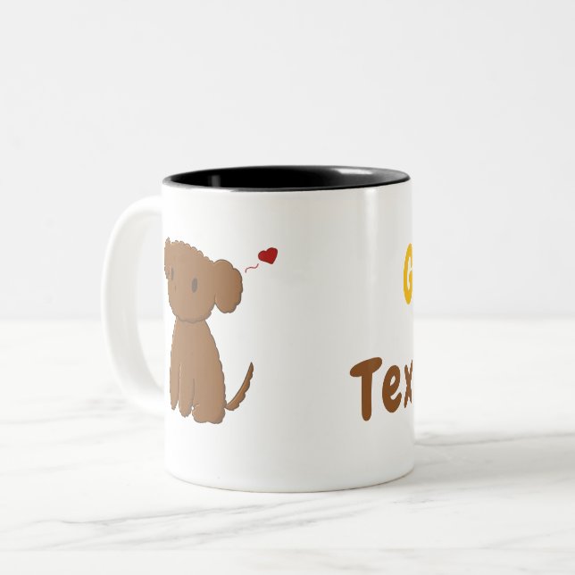 Tasse 2 Couleurs Personalized Golden Doodle Dog (Devant gauche)