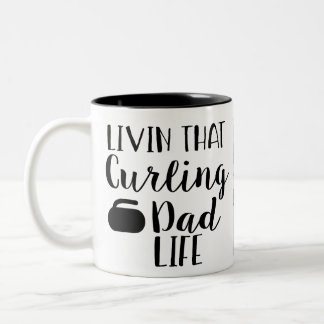 Tasse 2 Couleurs Personalized Living that Curling Dad Life Photo 