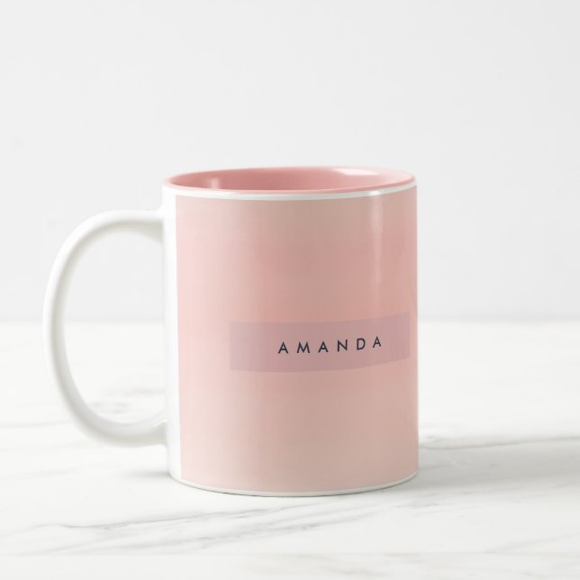 Tasse 2 Couleurs Personalized Pastel Warm Peach Blush Fade (Gauche)