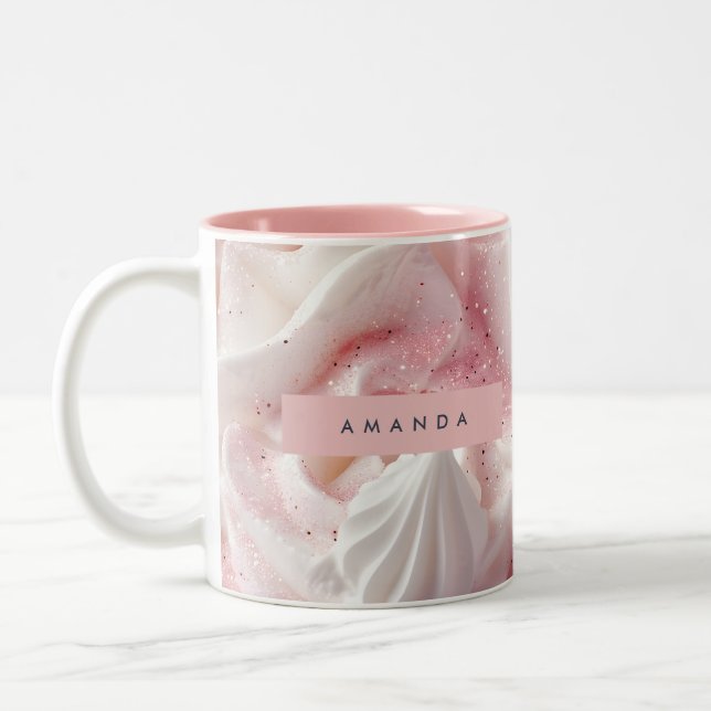 Tasse 2 Couleurs Personalized Pink Sparkle Whipped Cream (Gauche)