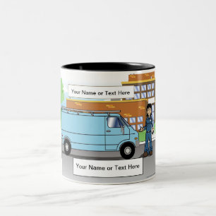 Tasse 2 Couleurs Personalized Service Van Blue - Female Cartoon