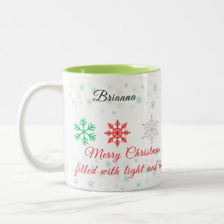 Tasse 2 Couleurs Personalized Snowflake Christmas