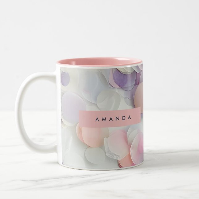 Tasse 2 Couleurs Personalized Soft Pastel Confetti Design (Gauche)