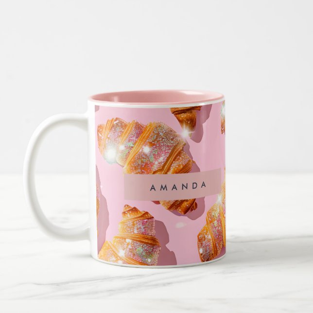 Tasse 2 Couleurs Personalized Sparkle Croissant Style (Gauche)