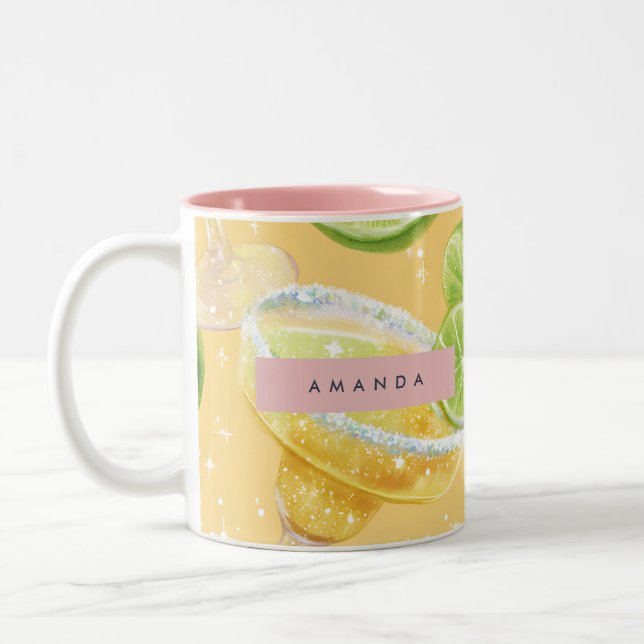 Tasse 2 Couleurs Personalized Sparkle Margarita & Lime (Gauche)