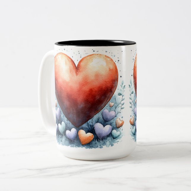 Tasse 2 Couleurs Personalized Valentine Coffee Mug (Devant gauche)