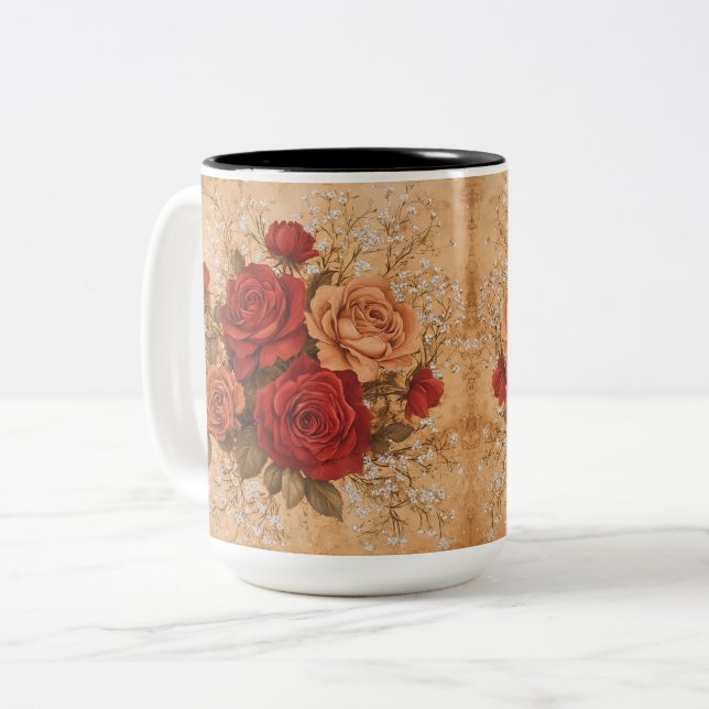 Tasse 2 Couleurs Personalized Valentine Coffee Mug (Devant gauche)