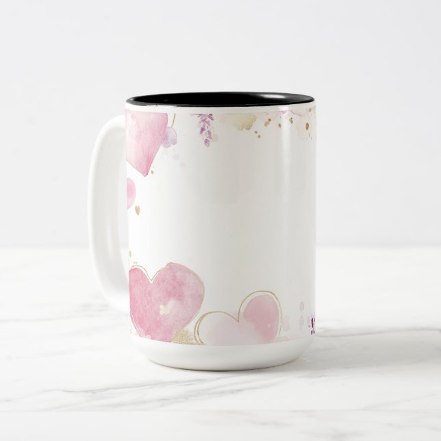 Tasse 2 Couleurs Personalized Valentine Coffee Mug (Devant gauche)