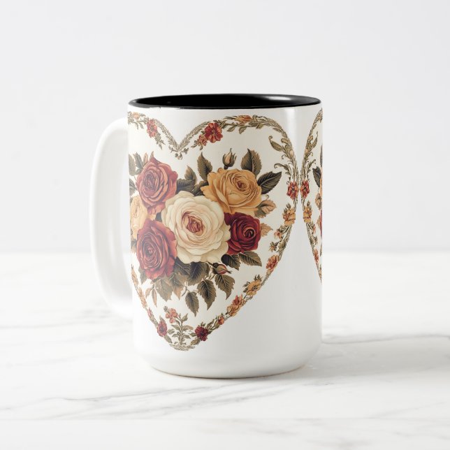 Tasse 2 Couleurs Personalized Valentine Coffee Mug (Devant gauche)