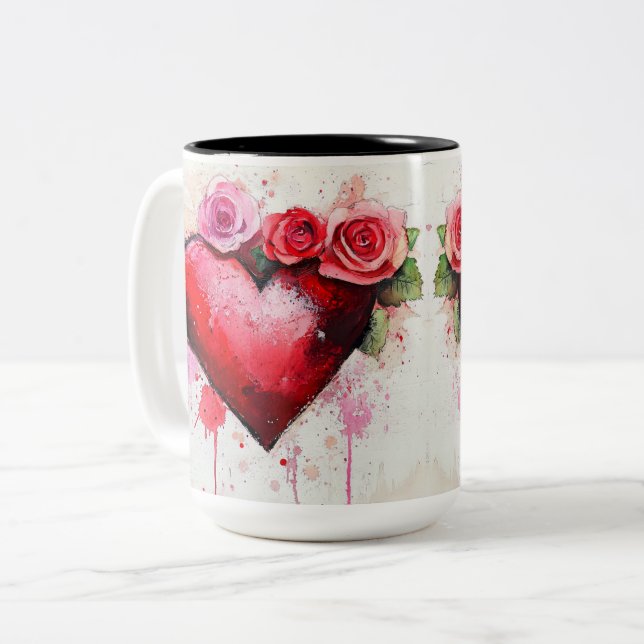 Tasse 2 Couleurs Personalized Valentine Coffee Mug (Devant gauche)