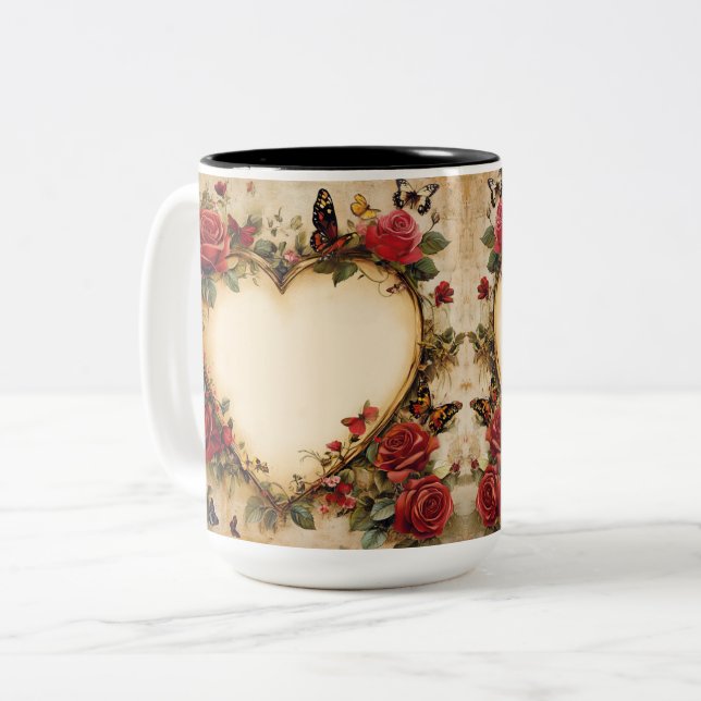 Tasse 2 Couleurs Personalized Valentine Coffee Mug (Devant gauche)