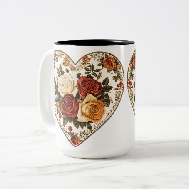 Tasse 2 Couleurs Personalized Valentine Coffee Mug (Devant gauche)