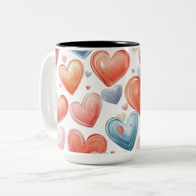 Tasse 2 Couleurs Personalized Valentine Coffee Mug (Devant gauche)