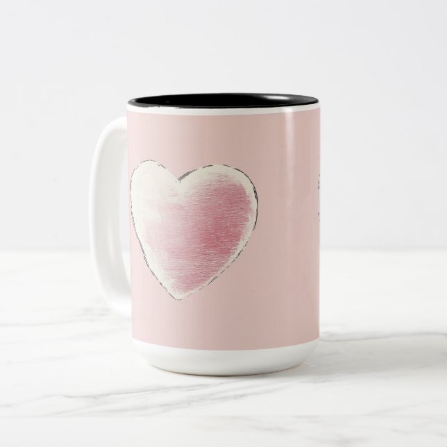 Tasse 2 Couleurs Personalized Valentine Coffee Mug (Devant gauche)