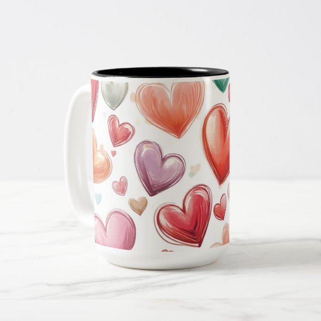 Tasse 2 Couleurs Personalized Valentine Coffee Mug (Devant gauche)