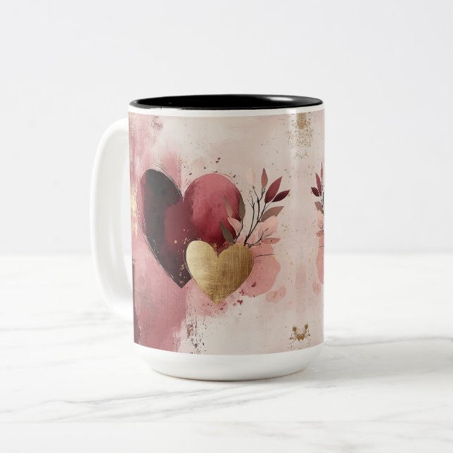 Tasse 2 Couleurs Personalized Valentine Coffee Mug (Devant gauche)