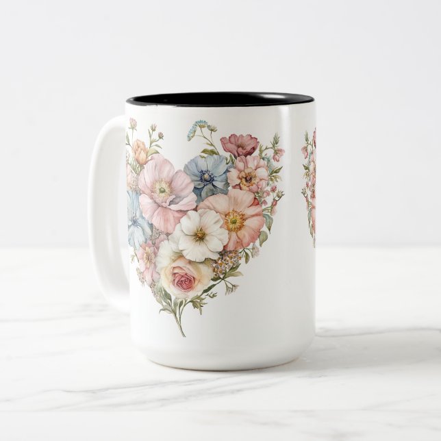 Tasse 2 Couleurs Personalized Valentine Coffee Mug (Devant gauche)