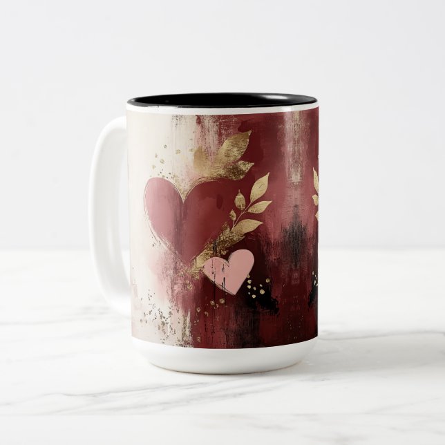 Tasse 2 Couleurs Personalized Valentine Coffee Mug (Devant gauche)