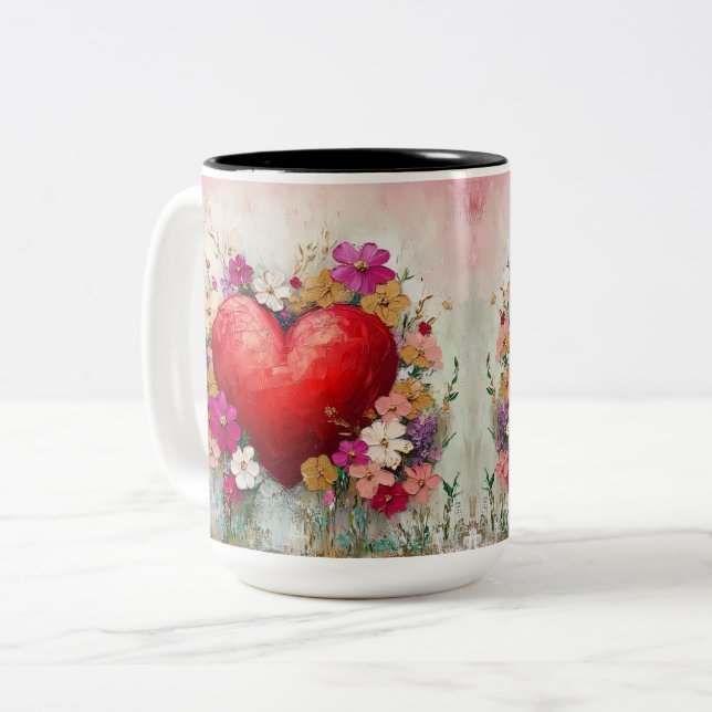 Tasse 2 Couleurs Personalized Valentine Coffee Mug (Devant gauche)