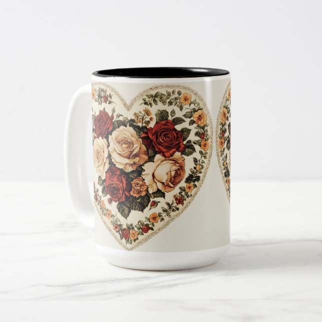Tasse 2 Couleurs Personalized Valentine Coffee Mug (Devant gauche)