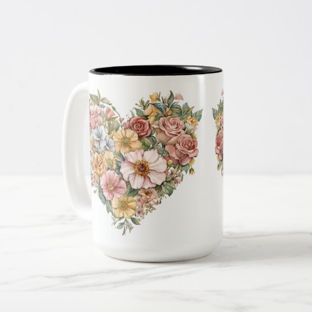 Tasse 2 Couleurs Personalized Valentine Coffee Mug (Devant gauche)