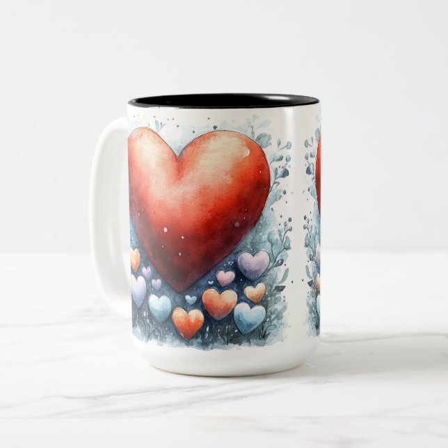 Tasse 2 Couleurs Personalized Valentine Coffee Mug (Devant gauche)