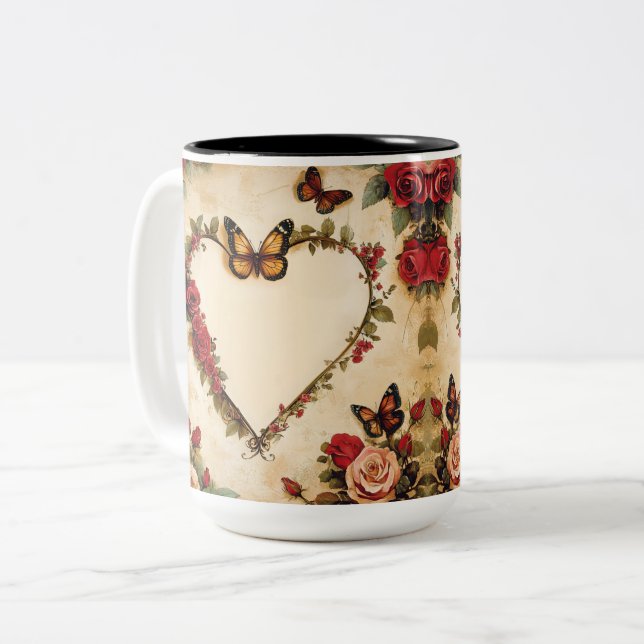 Tasse 2 Couleurs Personalized Valentine Coffee Mug (Devant gauche)