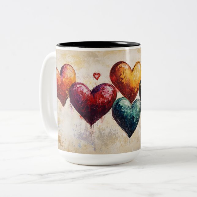 Tasse 2 Couleurs Personalized Valentine Coffee Mug, Custom Valentin (Devant gauche)