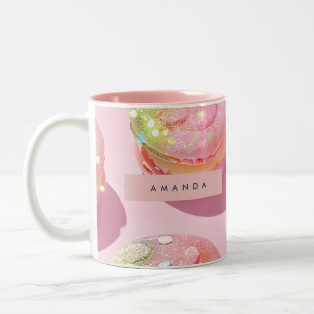 Tasse 2 Couleurs Personalized Whimsical Pastel Macaron Sparkle (Gauche)