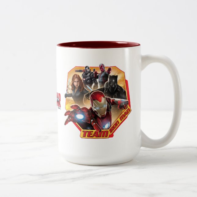 Tasse 2 Couleurs Personnage de Team Iron Man (Droit)