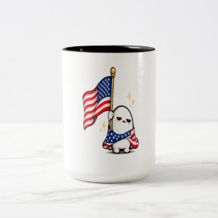Tasse 2 Couleurs Personnage drôle fatigué du 4 juillet USA