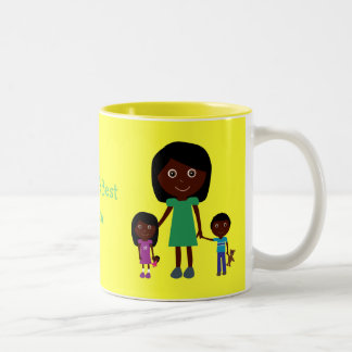 Tasse 2 Couleurs Personnages de dessin animé ethniques mignons de