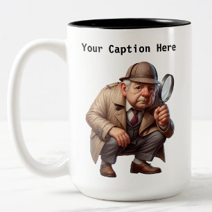 Tasse 2 Couleurs Personnalisable britannique détective Cartoon Myst