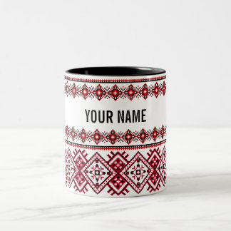 Tasse 2 Couleurs Personnalisable Broderie ukrainienne Vyshyvanka