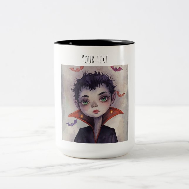 Tasse 2 Couleurs Personnalisable Halloween Coffee Cup. (Centre)