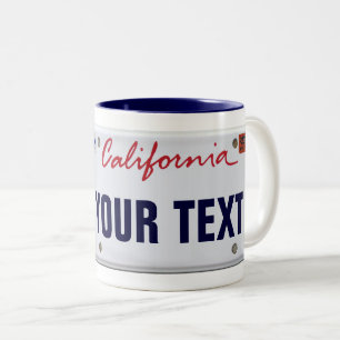 Tasse 2 Couleurs (Personnalisable) Plaque de licence Californie