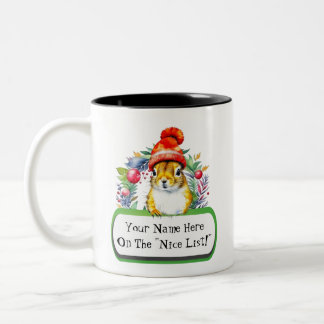 Tasse 2 Couleurs Personnalisable "Sur La 'Liste De Nice'" Écureuil