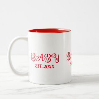 Tasse 2 Couleurs Personnalisé Bébé AMOUR Rétro Rouge Valentine Coup