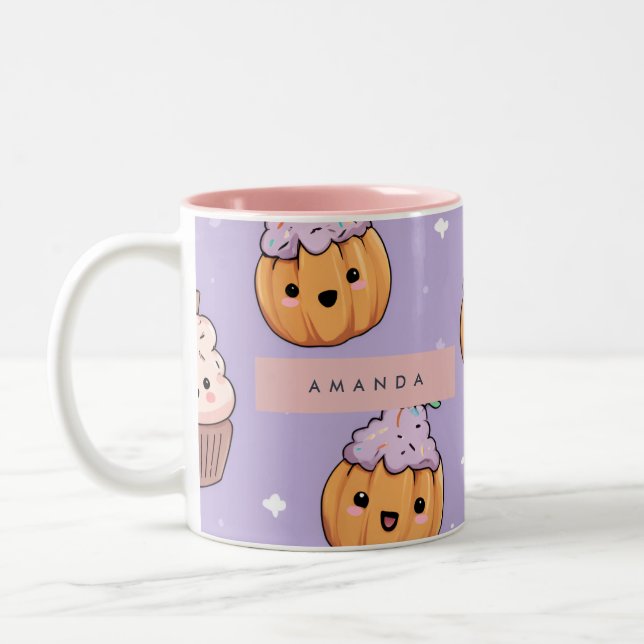 Tasse 2 Couleurs Personnalisé Cosy Halloween Halloween Citrouille C (Gauche)