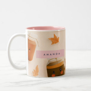 Tasse 2 Couleurs Personnalisé Cosy Motif de thé d'automne