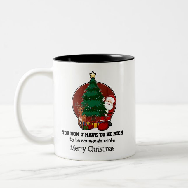 Tasse 2 Couleurs Personnalisé pour Noël Cadeau de Noël (Gauche)