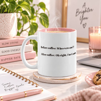 Tasse 2 Couleurs Personnalisé "Qui suis-je même ?" Drôle