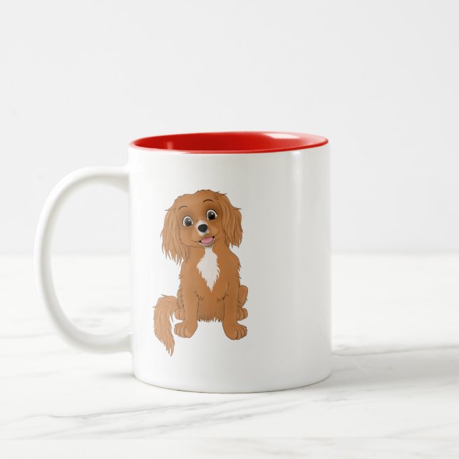 Tasse 2 Couleurs Personnalisé Ruby Cavalier King Charles Spaniel   (Gauche)