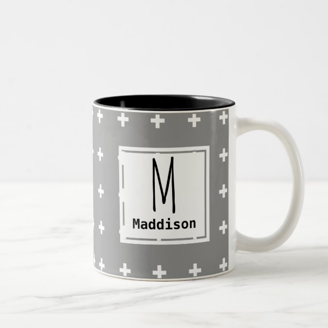 Tasse 2 Couleurs Personnalisé - Style nordique Signes White Plus (Droit)