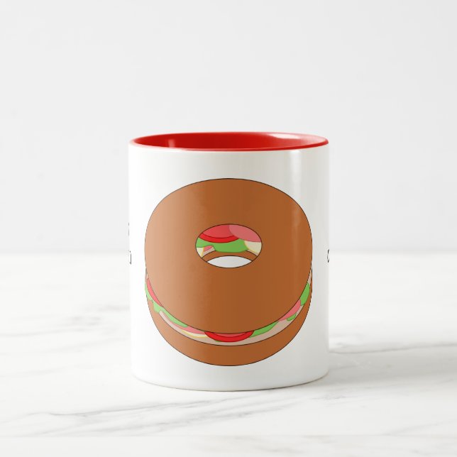 Tasse 2 Couleurs Personnaliser de cette image Bagel (Centre)