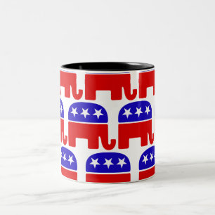 Tasse 2 Couleurs Personnaliser de l'éléphant républicain