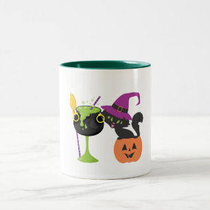 Tasse 2 Couleurs Personnaliser Personnaliser Halloween sorcière Cha