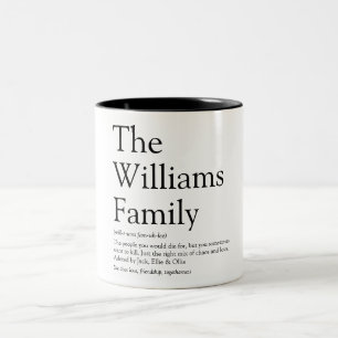 Tasse 2 Couleurs Personnalisez la définition de votre famille