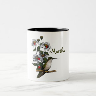 Tasse 2 Couleurs Personnalisez : Marguerites, colibri, coccinelles